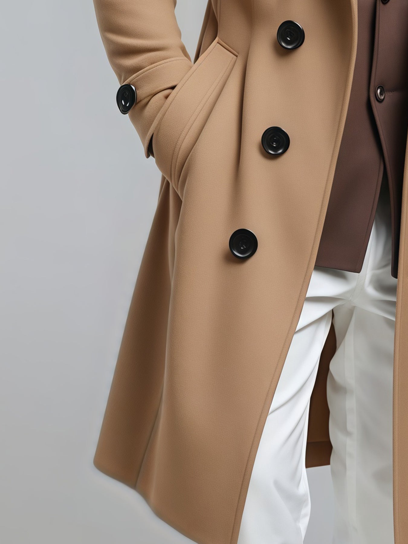 Veste mi-longue 3-en-1 pour homme – Manteau croisé