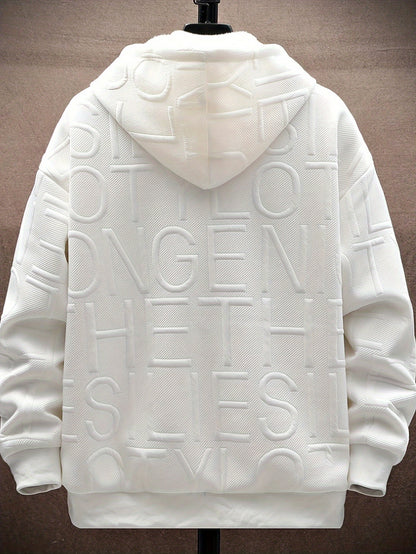 Loom & Soul Men’s Letter Hoodie – Plush Zip-Up Sweatshirt Holiday Edition