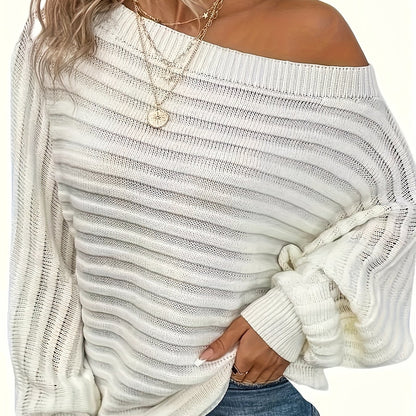 Plus Size Cold Shoulder Top – Ribbed Batwing Sleeve Casual Blouse