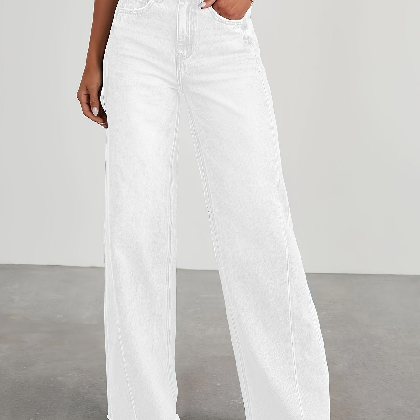 Women’s High-Waist Wide-Leg Jeans – Casual Stretch Baggy Denim