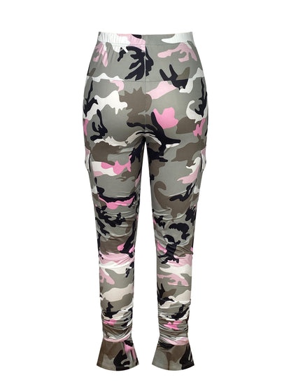 Women’s High-Waist Camo Leggings – Stretch Fit with Side Pockets