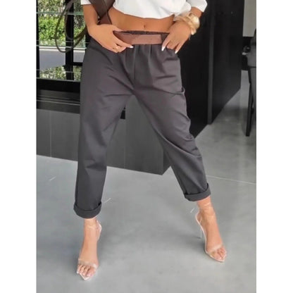 Women’s Slim Straight Pants – High Waist Casual Everyday Fit