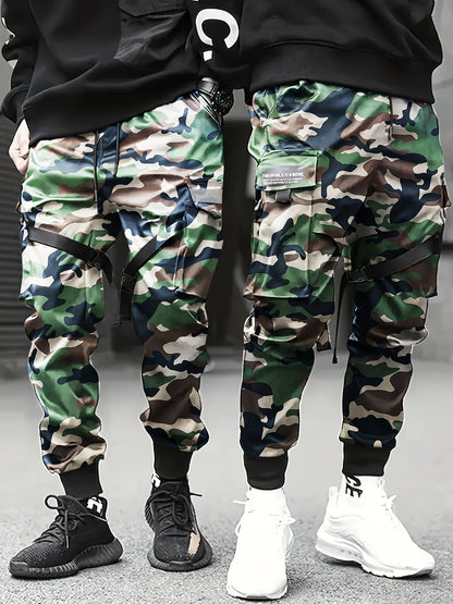 Men’s Camouflage Cargo Pants – Multi-Pocket Loose Street Trousers