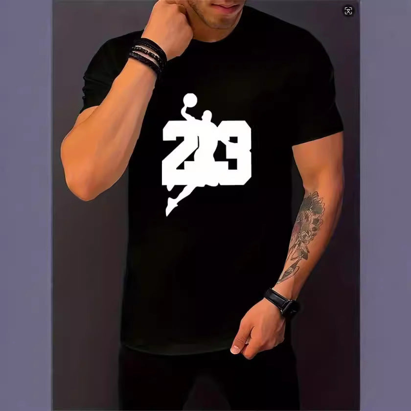 T-shirt rétro en coton pour homme – Tee-shirt décontracté à manches courtes