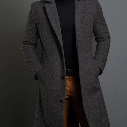 Manteau Classique à Revers pour Homme – Veste d'Hiver à Simple Boutonnage