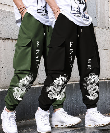 Men’s Floral Print 2-Piece Set – Casual Drawstring Pants Outfit