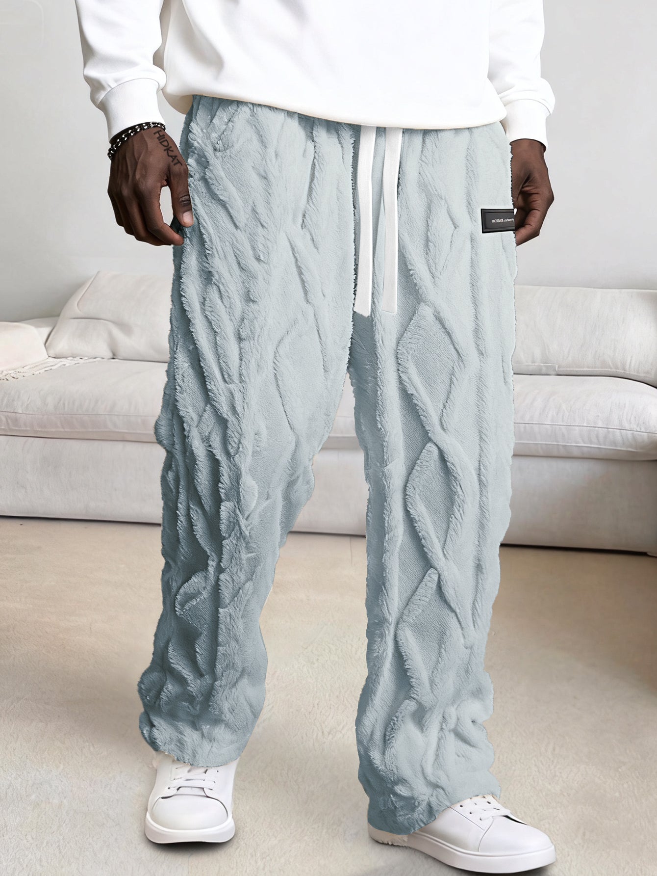 Pantalon de survêtement doublé polaire pour homme – Chaud, confortable, avec cordon de serrage pour l'hiver
