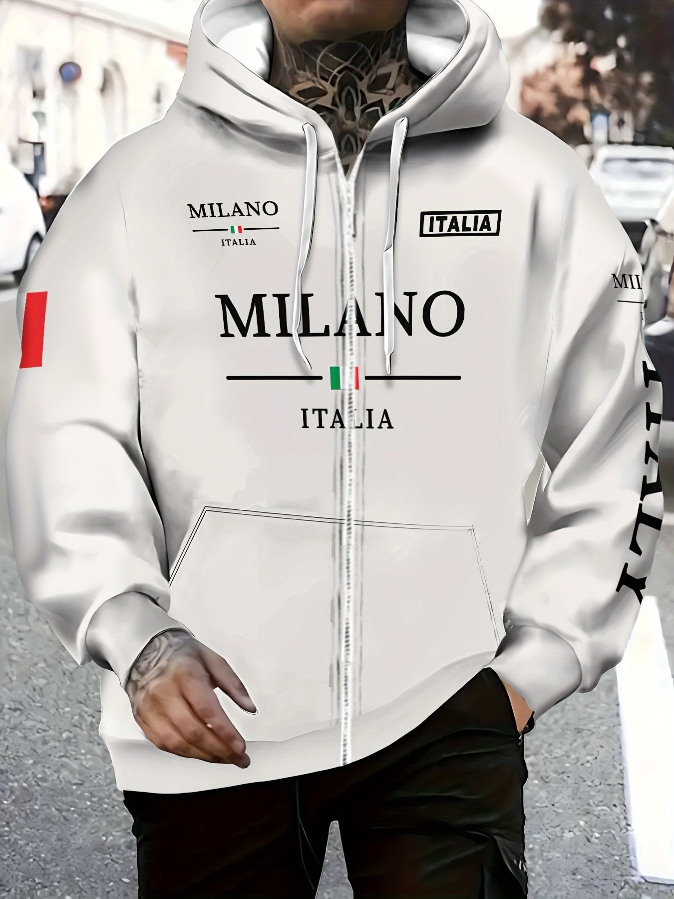 Loom & Soul Men’s Italian Stripe Zip Hoodie – Lightweight Fall Sweatshirt