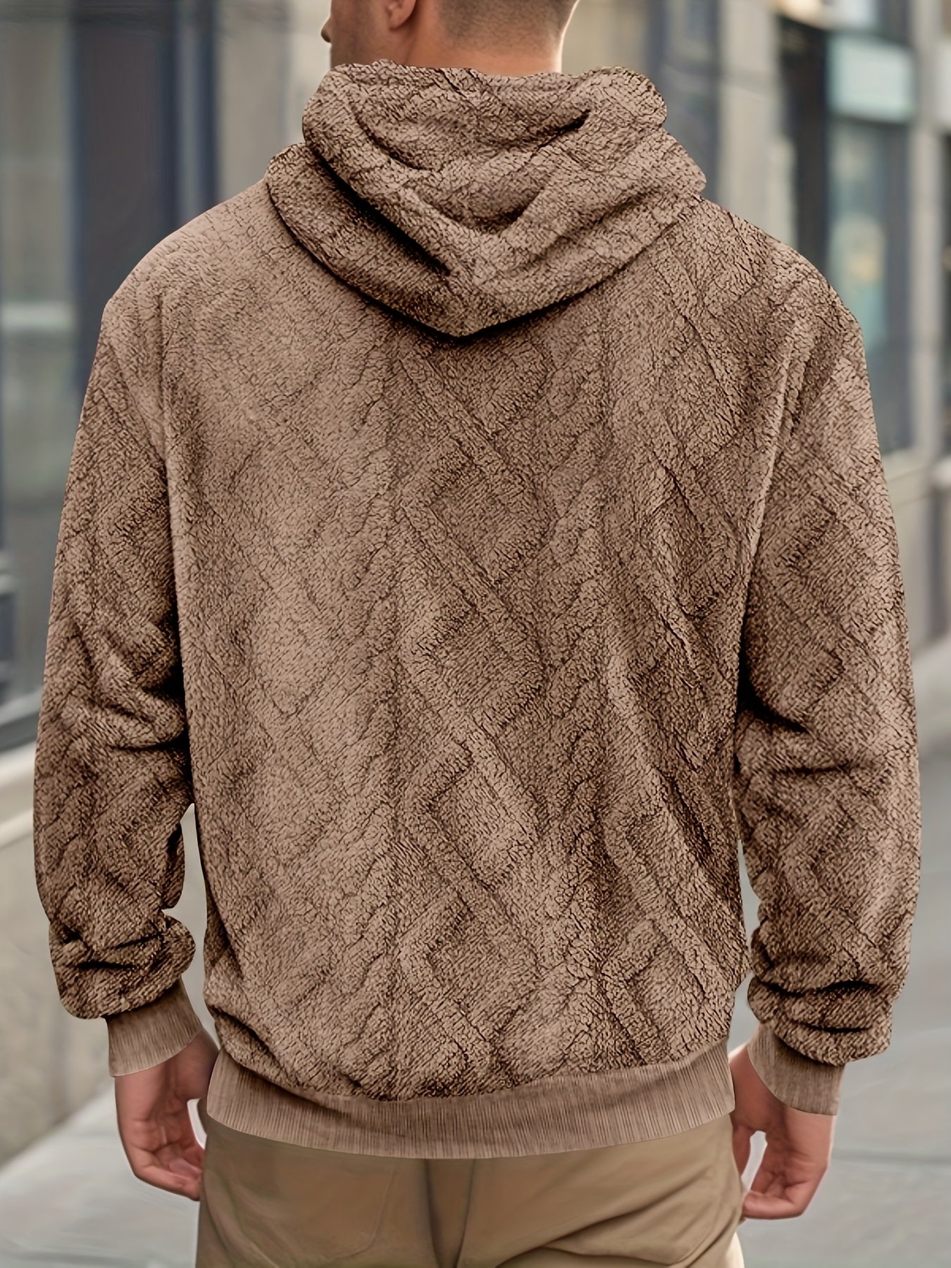 Men’s Casual Hooded Sweatshirt – Solid Color Slight Stretch Pullover