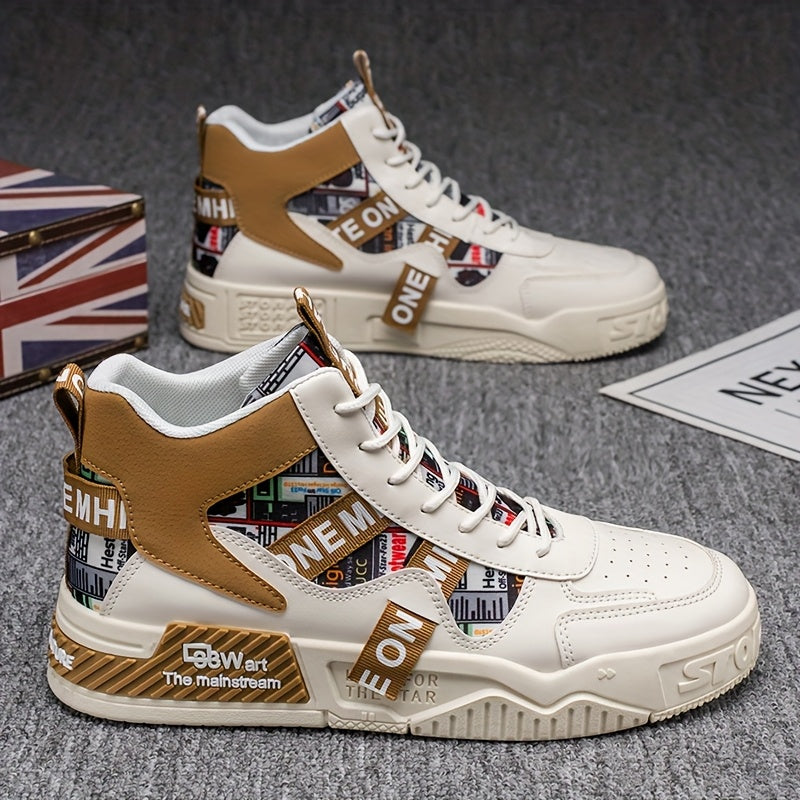 Men’s High-Top Skateboard Shoes – Trendy Casual Street Sneakers