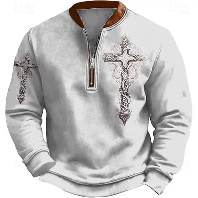 Men’s 3D Digital Print Zip-Up Sweatshirt – Spring & Autumn Style