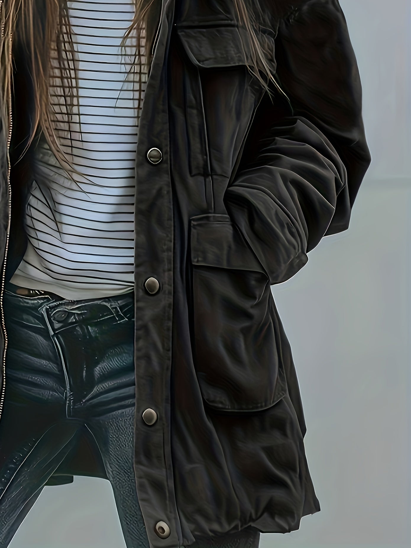 Women’s Olive Heavy-Duty Hooded Jacket – Thick All-Season Workwear Coat