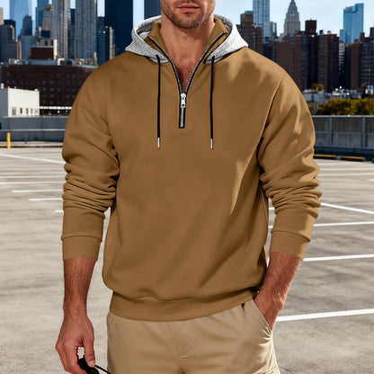 Sudadera con capucha de cuello alto para hombre – Sudadera informal de lujo para viajeros