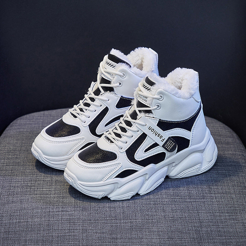 Loom & Soul™ Women’s Fleece-Lined High Top Sneakers – Warm, Clunky Winter Comfort Shoes