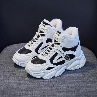 Loom & Soul™ Women’s Fleece-Lined High Top Sneakers – Warm, Clunky Winter Comfort Shoes