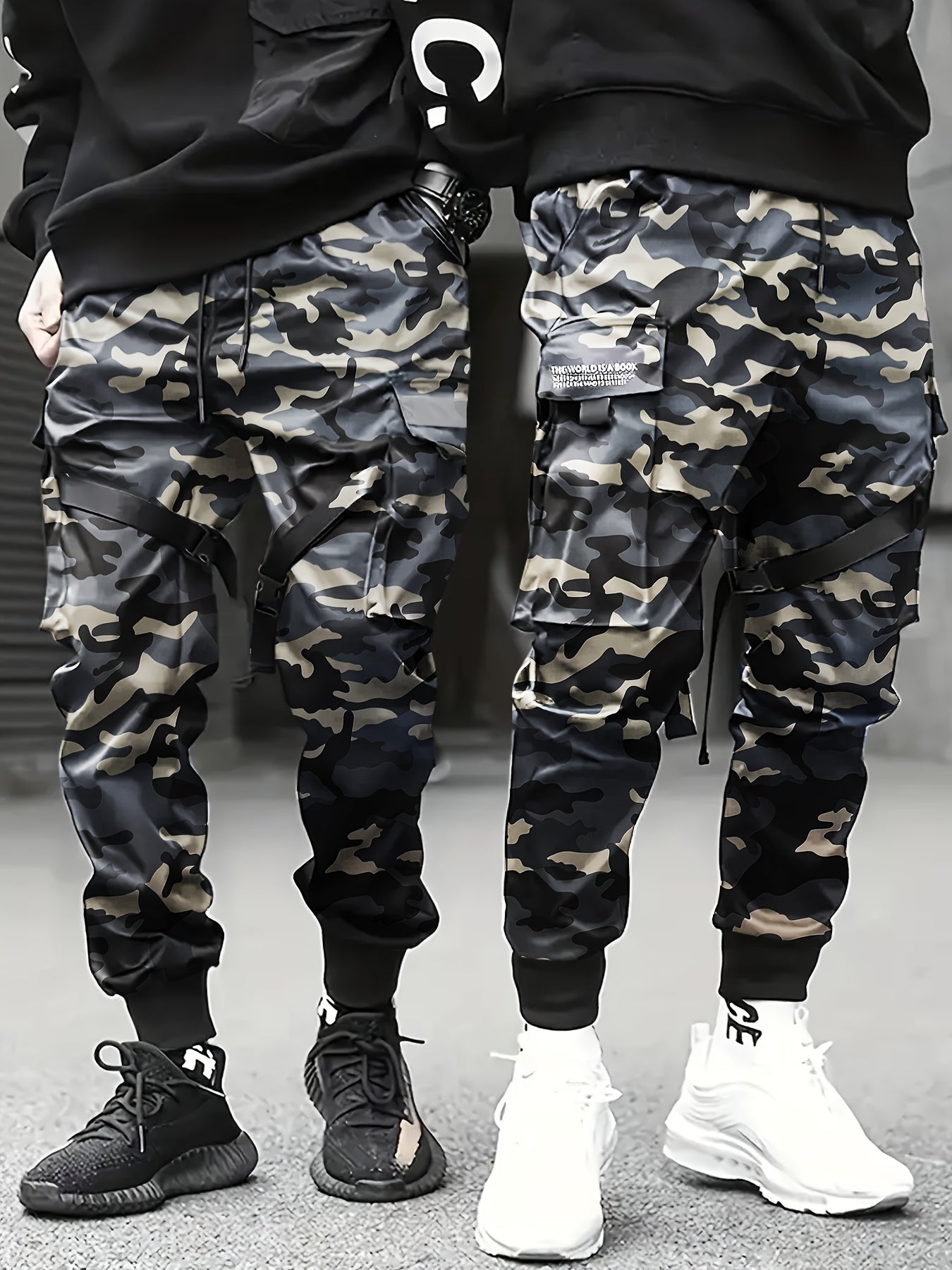 Men’s Camouflage Cargo Pants – Multi-Pocket Loose Street Trousers