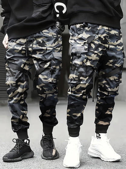 Men’s Camouflage Cargo Pants – Multi-Pocket Loose Street Trousers