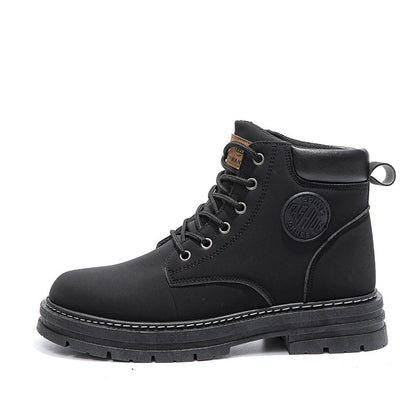 Loom & Soul™ Men’s Martin Boots – Waterproof Chunky Winter Ankle Boots with Anti-Slip Rubber Sole
