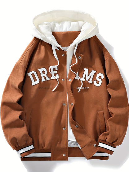 Loom & Soul Men’s  “DREAMS” Hooded Jacket – Loose Streetwear Coat