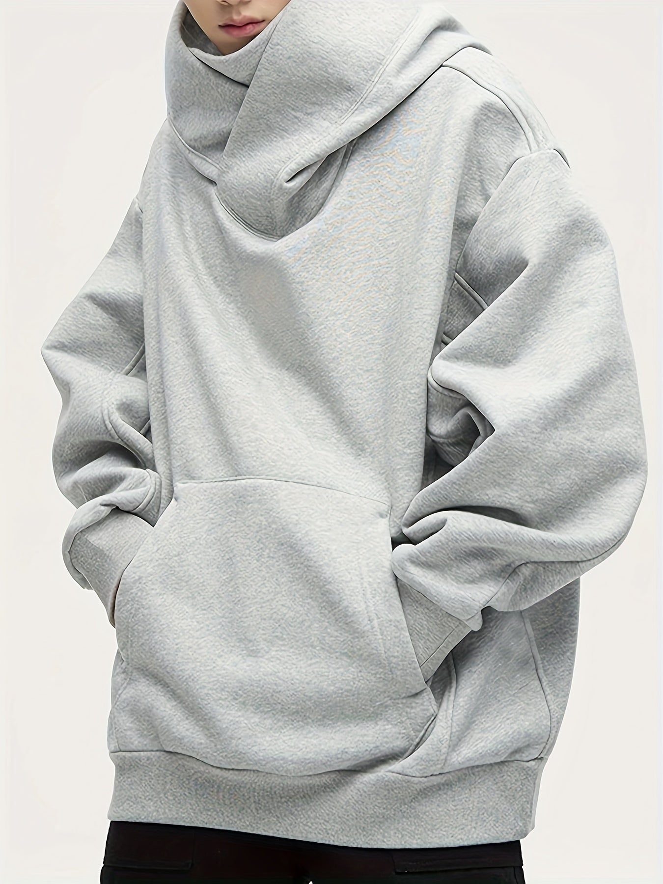 Men’s Oversized Plush Hoodie – High Street Ninja Style Pullover