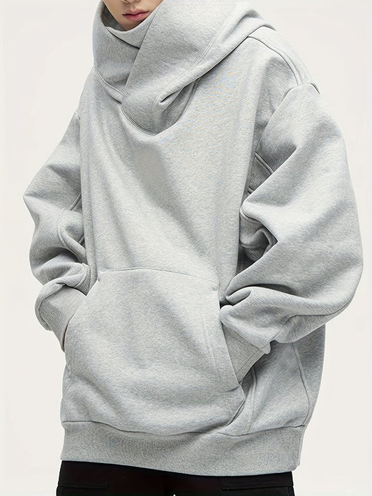 Men’s Oversized Plush Hoodie – High Street Ninja Style Pullover