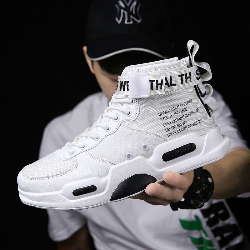 Loom & Soul Men’s Air Force One Canvas Sneakers – High-Top Non-Slip Casual Shoes with PU Sole