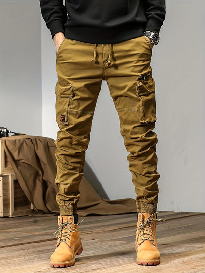 Men’s Multi-Pocket Work Pants – Outdoor Casual Cargo Trousers with Stretch