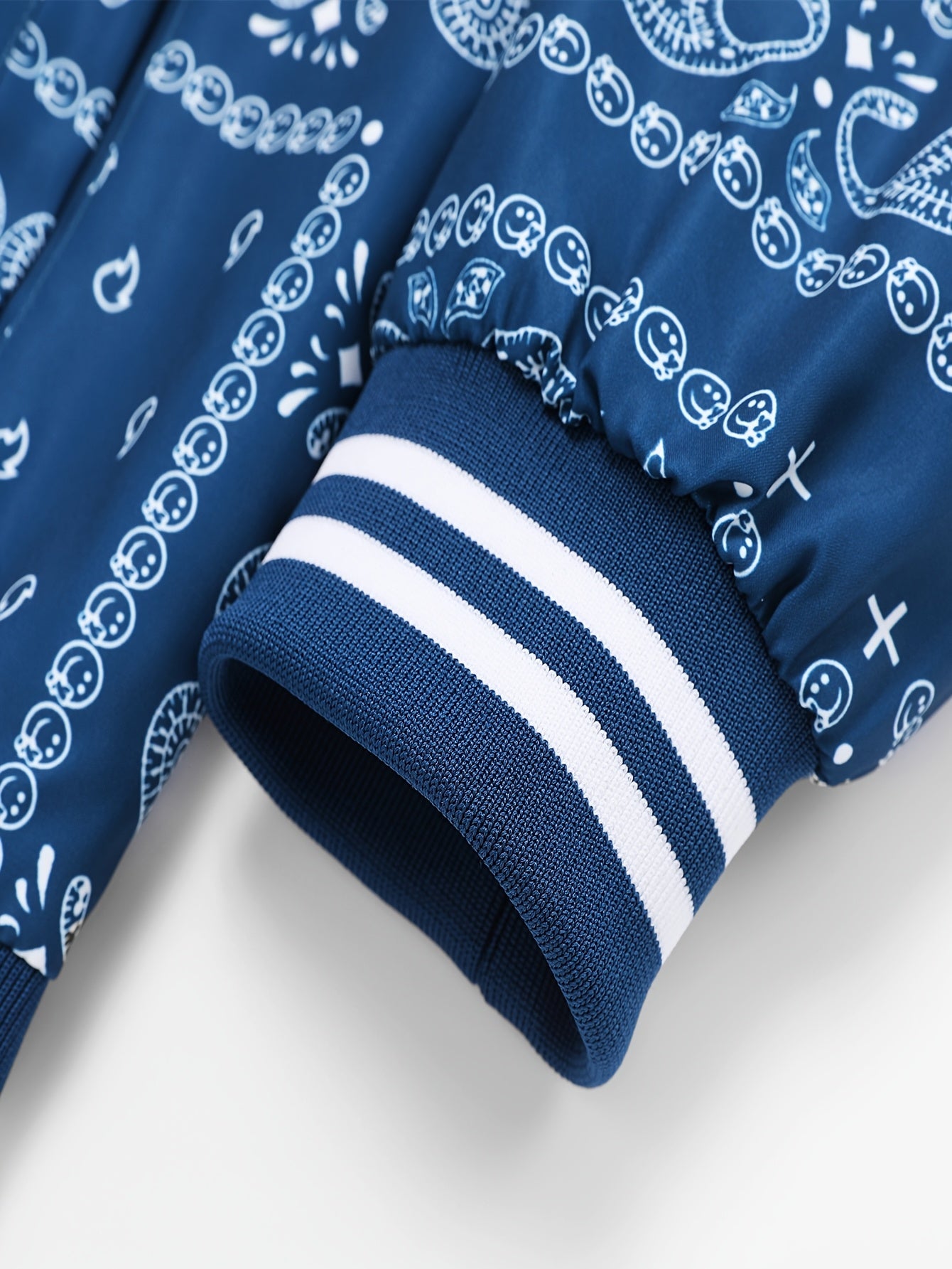 Men’s Paisley Bomber Jacket – Vintage Stand Collar Casual Outerwear