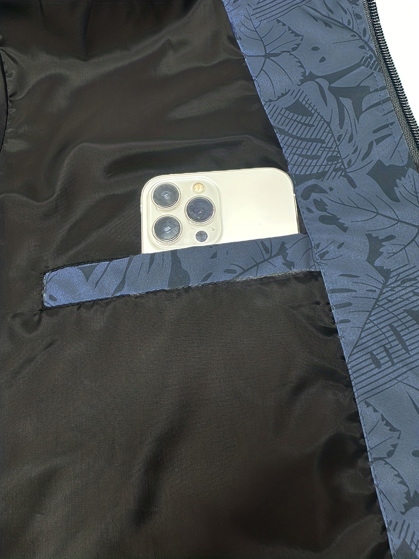 Men’s Printed Baseball Jacket – Zip-Up Casual Lightweight Street Coat