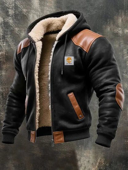 Chaqueta con capucha y forro polar unisex – Estampado digital corte holgado