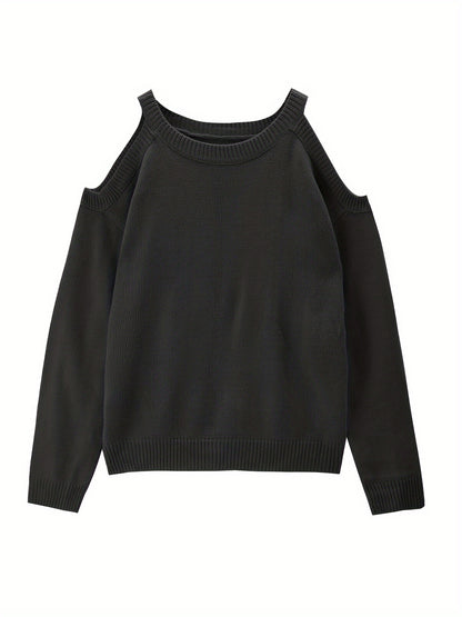Women’s Elegant Crew Neck Pullover – Soft Knit Fall/Winter Sweater