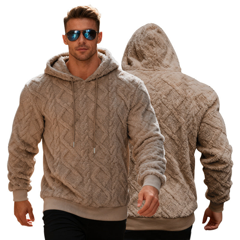 Sweat à capuche polaire pour homme – Coupe ample, pull d'hiver