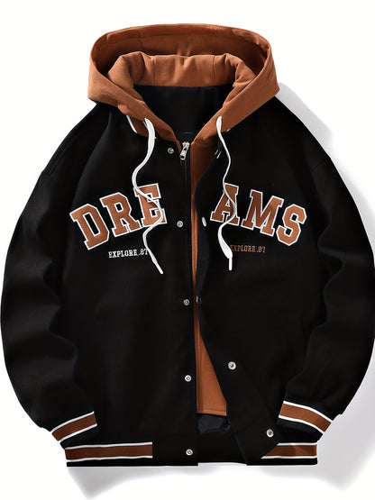 Loom & Soul Men’s  “DREAMS” Hooded Jacket – Loose Streetwear Coat