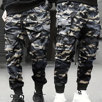 Men’s Camouflage Cargo Pants – Multi-Pocket Loose Street Trousers