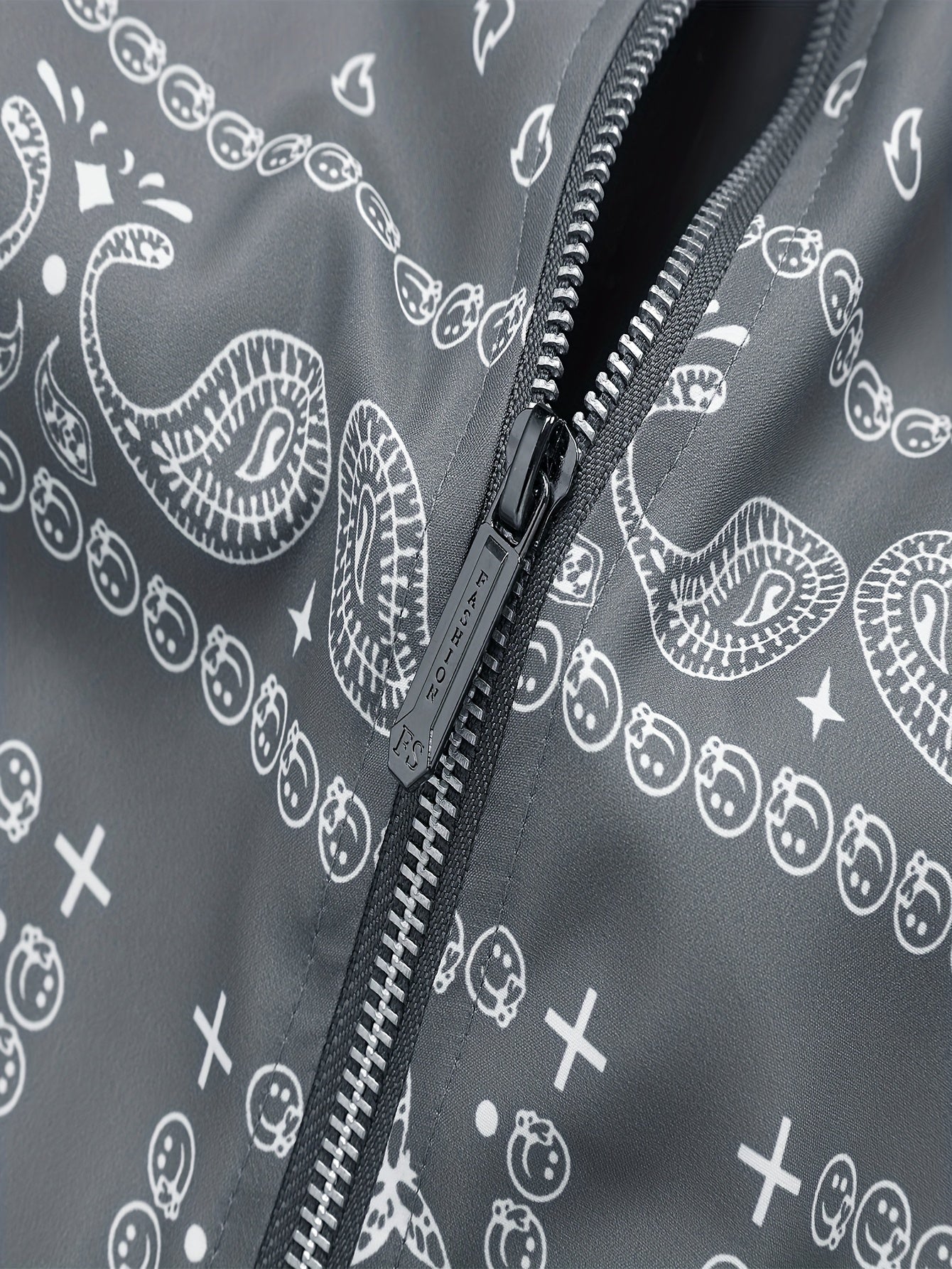 Men’s Paisley Bomber Jacket – Vintage Stand Collar Casual Outerwear