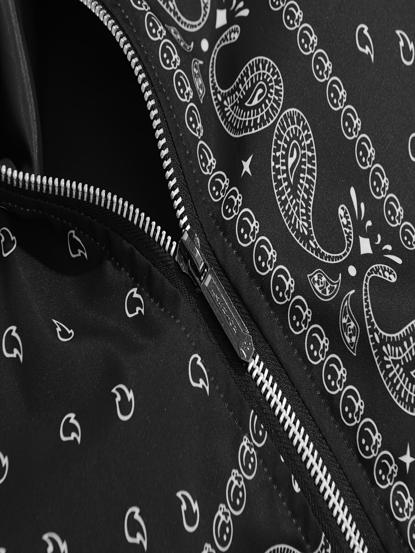 Men’s Paisley Bomber Jacket – Vintage Stand Collar Casual Outerwear