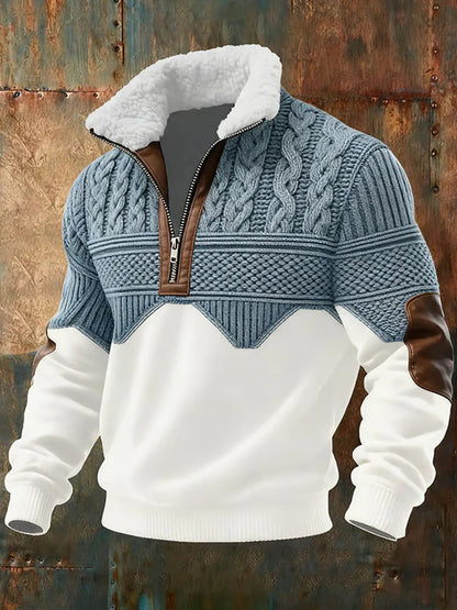 Sweat-shirt slim à imprimé numérique pour homme – Pull urbain d'hiver
