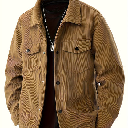 Veste d'hiver coupe-vent pour homme – Manteau en velours côtelé isolé