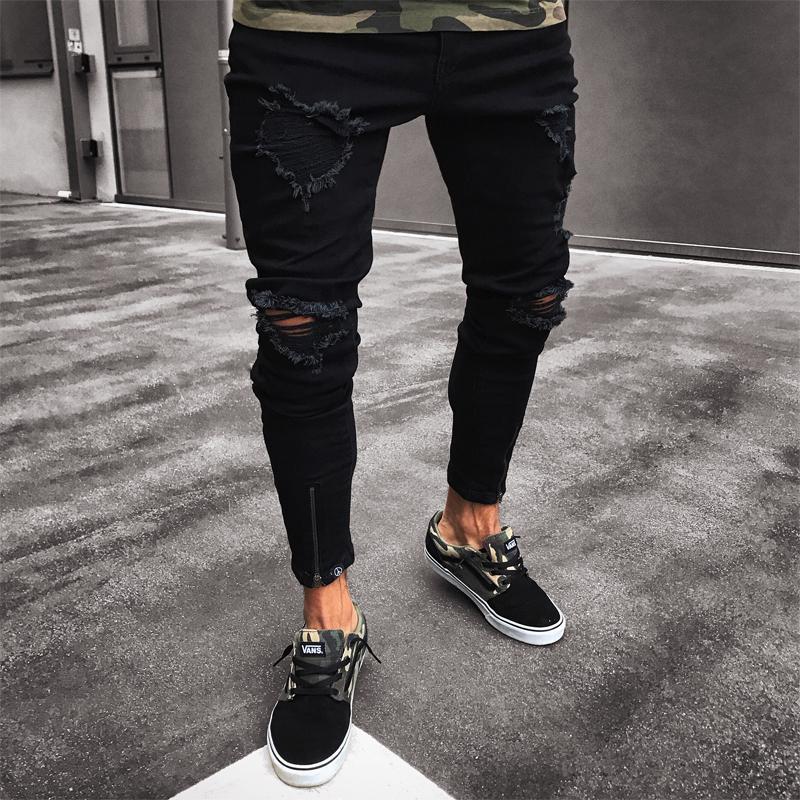 Loom & Soul™ Streetwear Ripped Jeans – Men’s Slim-Fit Distressed Denim