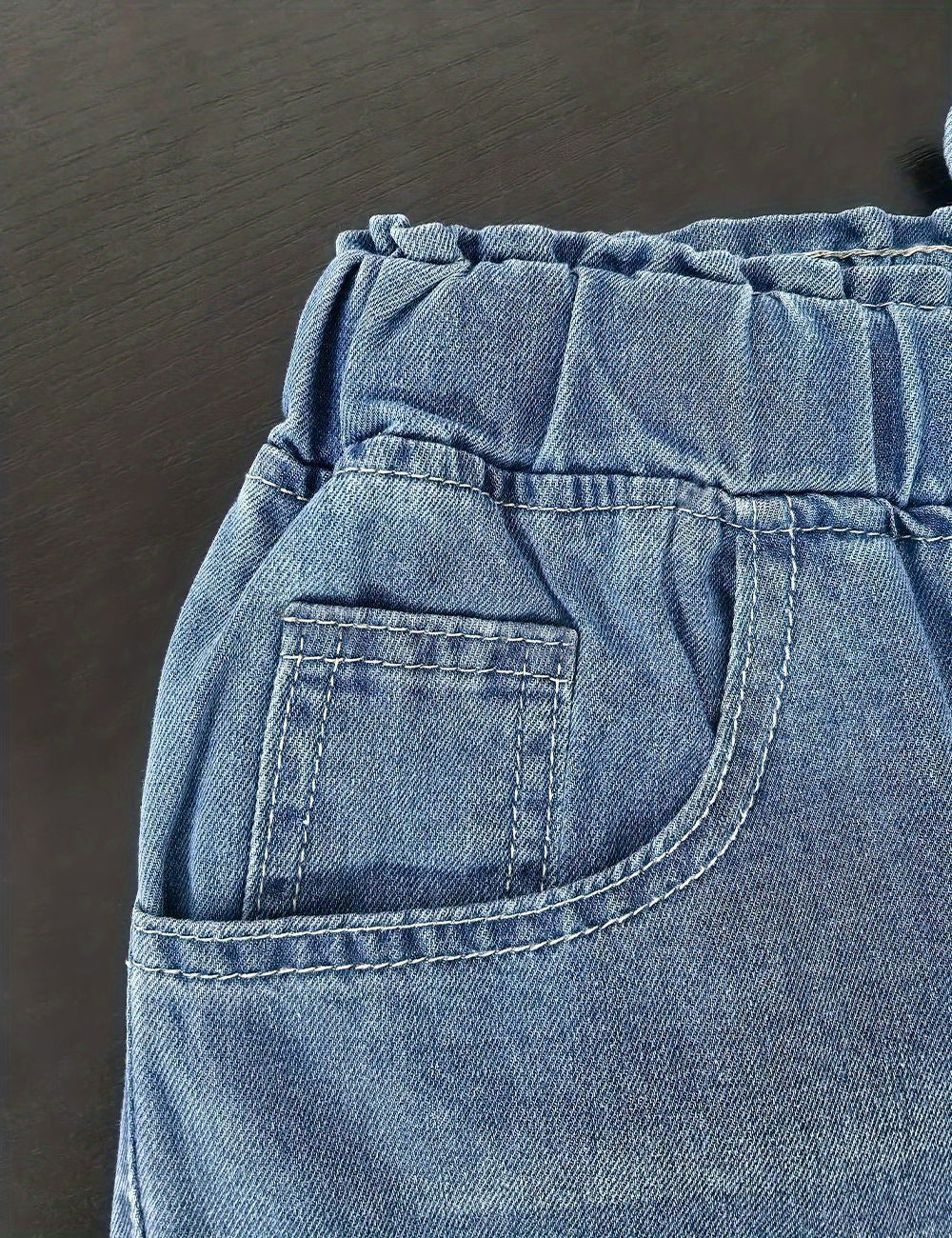 Women’s High-Waist Wide-Leg Jeans – 2025 Stretch Drawstring Denim