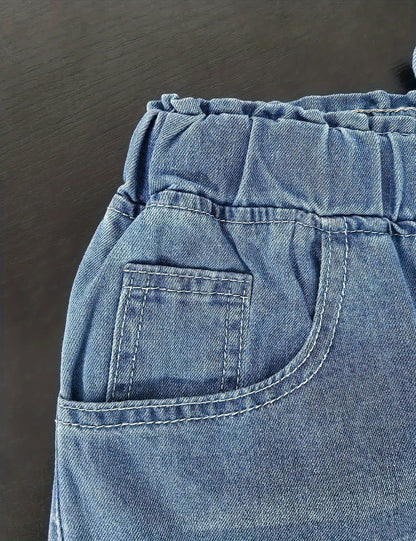 Women’s High-Waist Wide-Leg Jeans – 2025 Stretch Drawstring Denim