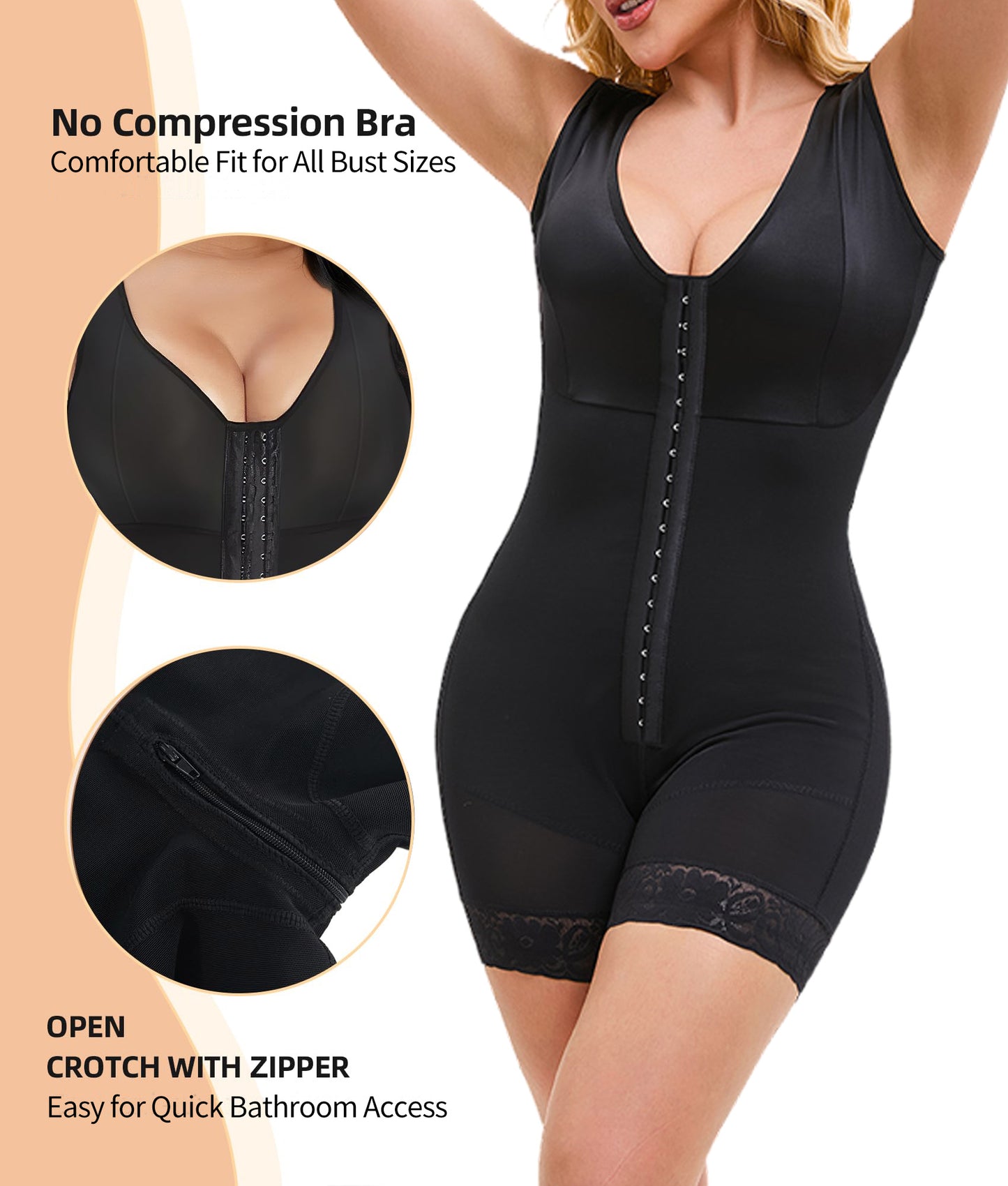 Loom & Soul™ Colombian Faja Shapewear – Full Body Tummy Control Bodysuit with Butt Lifter & Zipper Crotch