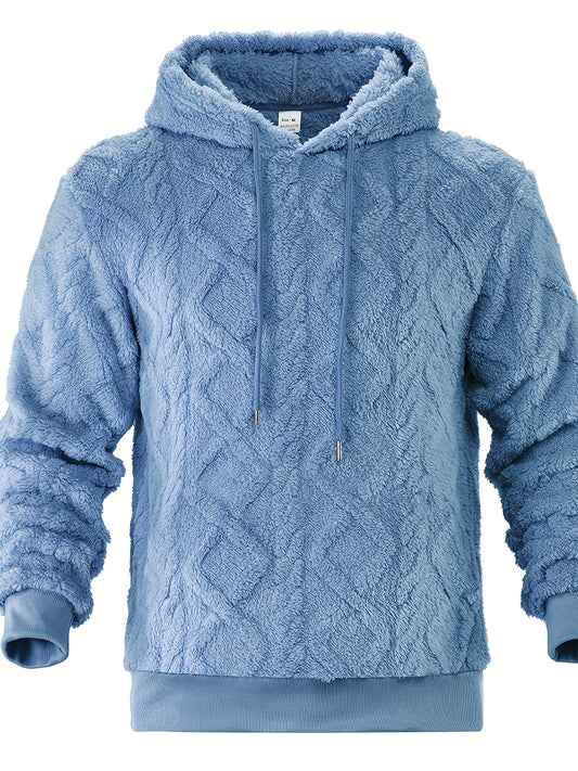 Men’s Casual Hooded Sweatshirt – Solid Color Slight Stretch Pullover