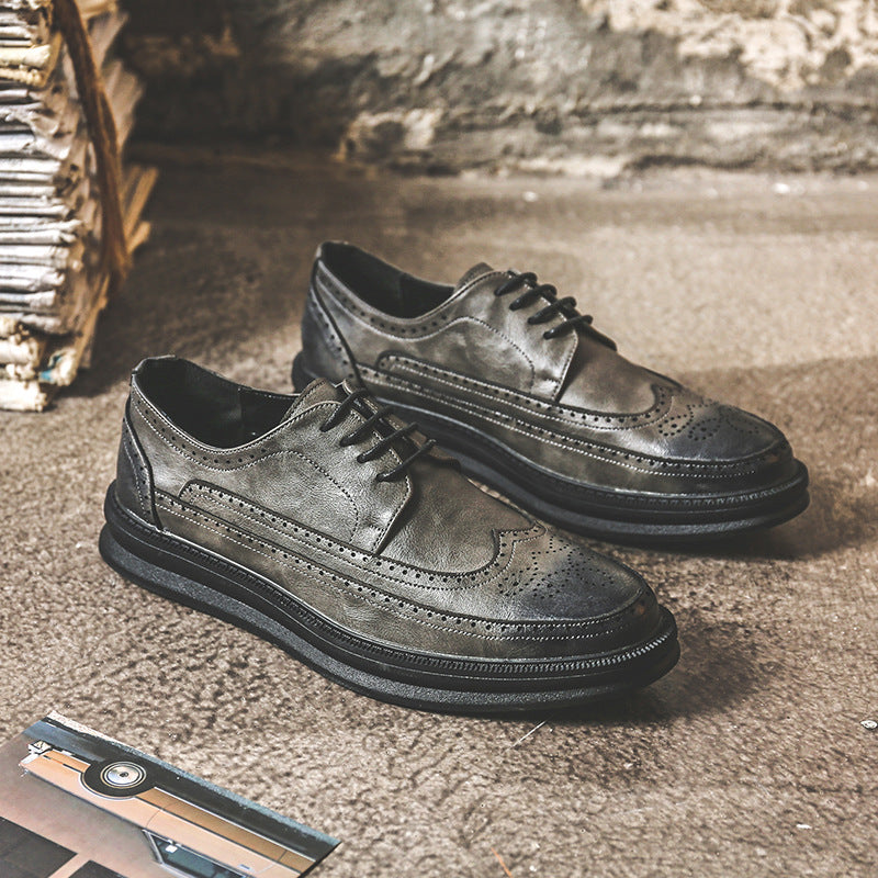 Loom & Soul™ Men’s Business Casual Shoes – Korean-Style British Dress Shoes in Premium Microfiber Leather