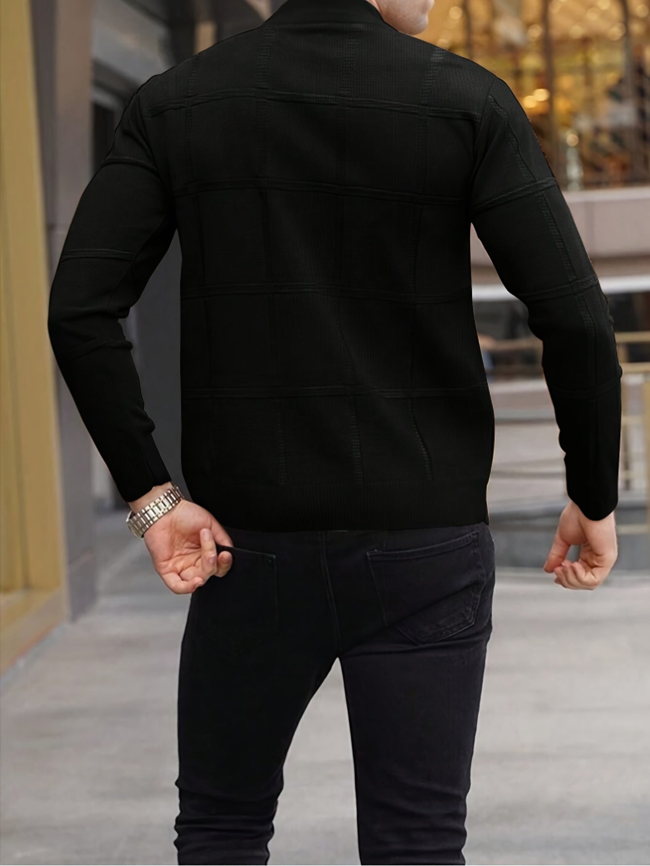 Chandail en maille à col montant en coton pour hommes – Chandail en tricot haut de gamme