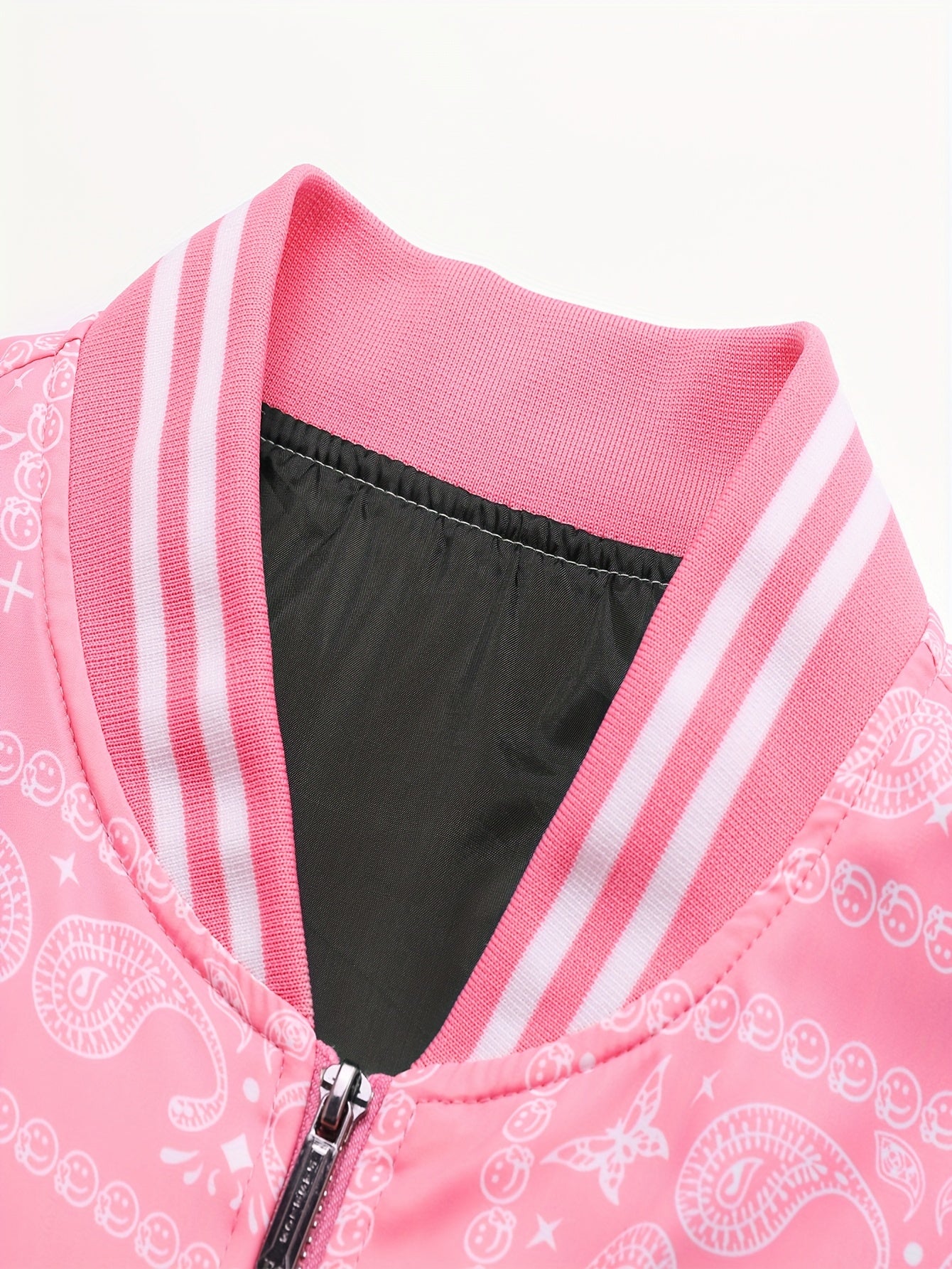 Men’s Paisley Bomber Jacket – Vintage Stand Collar Casual Outerwear