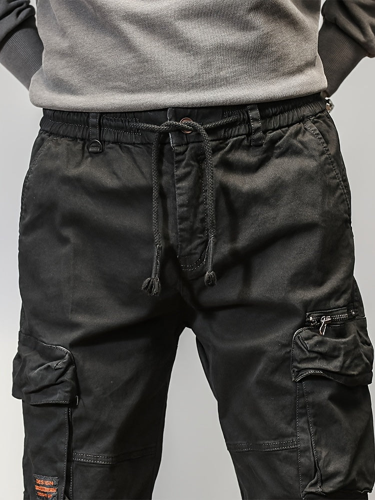 Men’s Multi-Pocket Work Pants – Outdoor Casual Cargo Trousers with Stretch