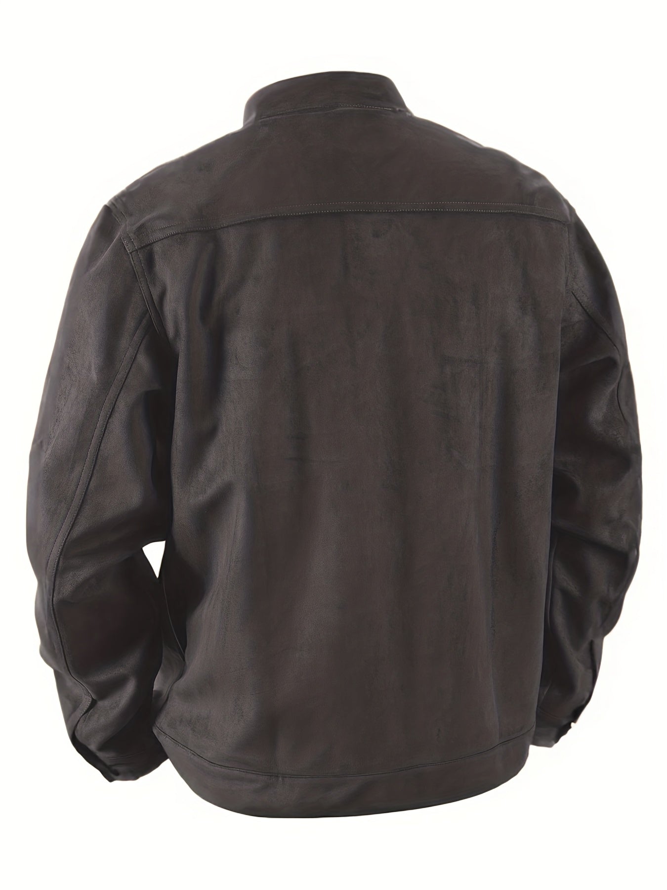 Chaqueta de ante sintético para hombre – Abrigo informal con cuello alto y botones