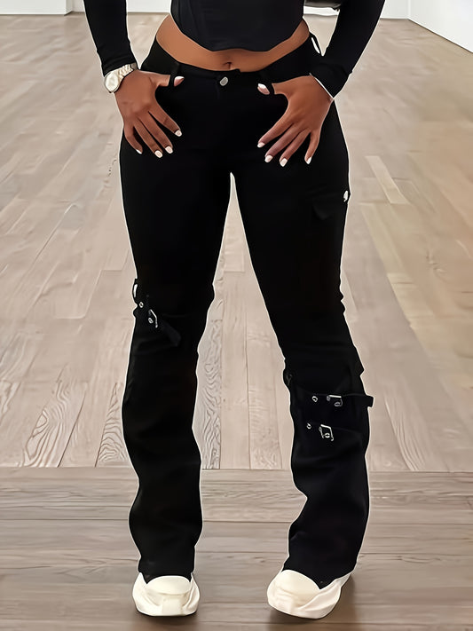 Pantalones vaqueros rectos de alta elasticidad – Vaqueros elásticos de corte entallado para el día a día