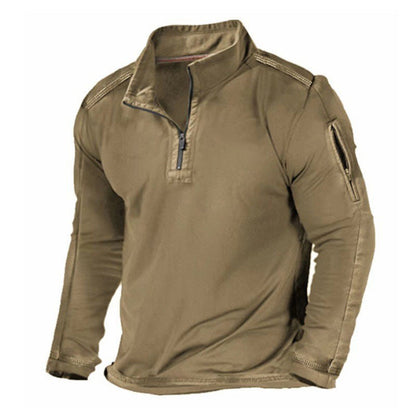 Suéter de manga larga para hombre – Jersey con bolsillo de cremallera